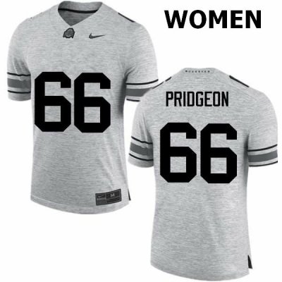 Women's Ohio State Buckeyes #66 Malcolm Pridgeon Gray Nike NCAA College Football Jersey Top Quality MFC0344EK